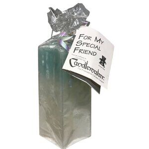 Candlemaker Candle Special Friend W/ Pewter Teddy Bear Surprise Diamond Shape 6”